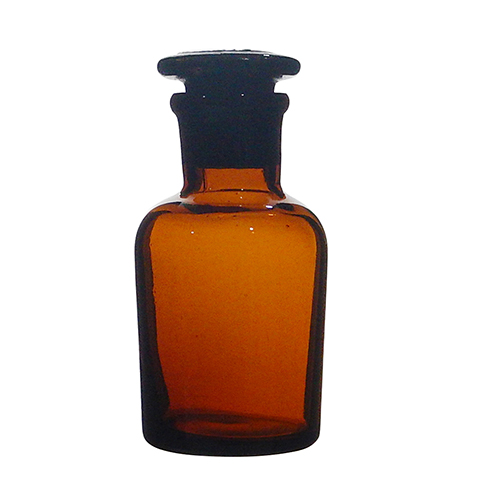 ขวดเก็บสารปากแคบ สีชา จุกแก้ว (Reagent Bottle, Narrow Neck,Amber)