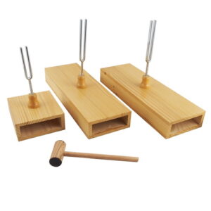 ส้อมเสียงบนกล่องไม้ 3 ชิ้น/ชุด พร้อมไม้เคาะ