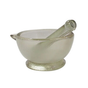 โกร่งบดยาแก้ว ( Mortar with Glass Pestle)