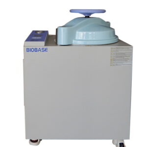 เครื่องมือฆ่าเชื้อด้วยไอนํ้า ชนิดเเนวตั้ง (Vertical Autoclave) ยี่ห้อ BIOBASE รุ่น BKQ-B50II และ BKQ-B75II ด้านหน้า