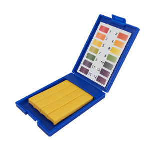 กระดาษพี เอช แบบแผ่น (Strip) 80 แผ่น ในกล่องพลาสติก (pH Paper 1-14 (Strips, 80 pcs))